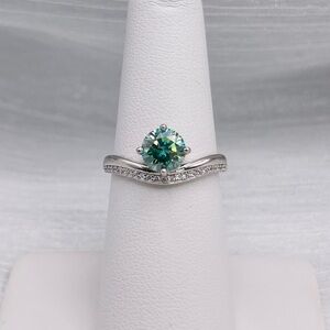 New Alexandrite Moissanite Diamond Adjustable Ring